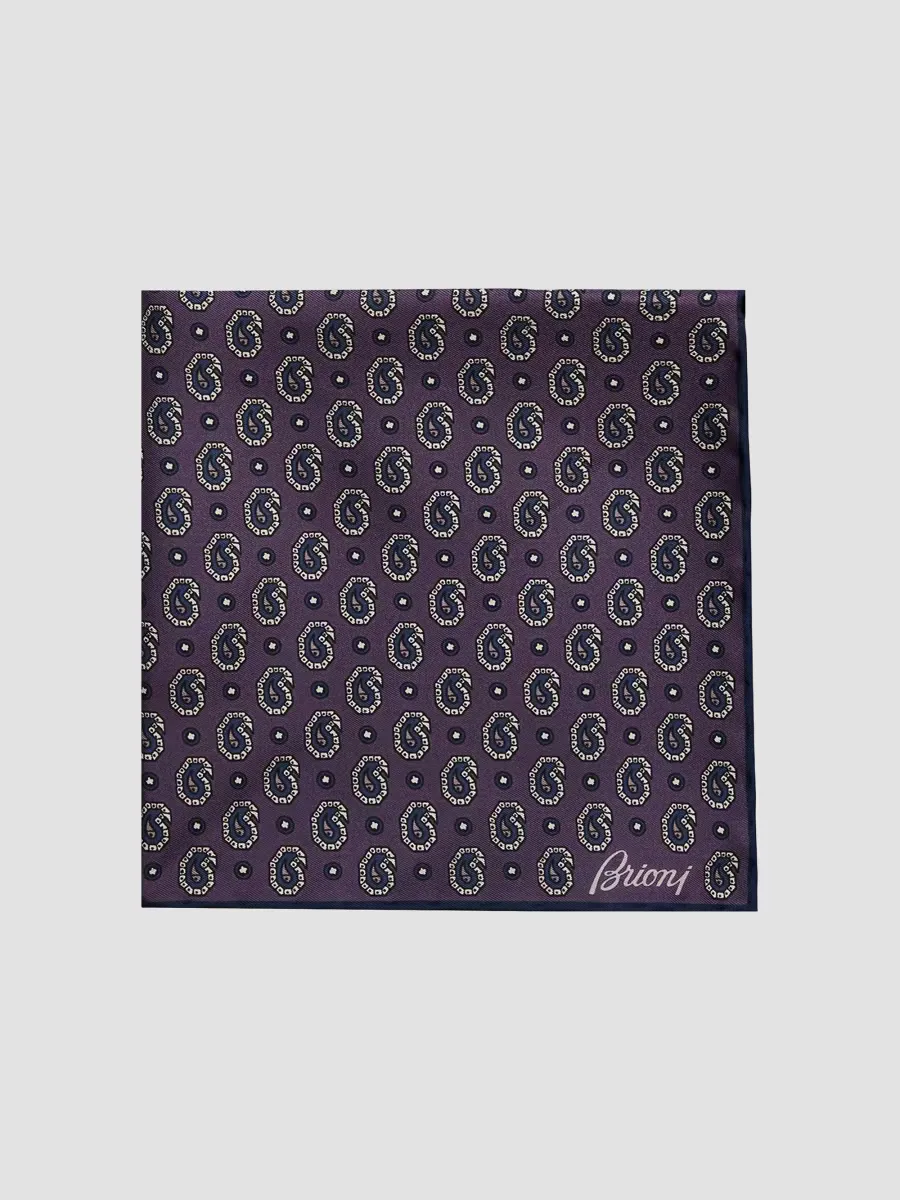 Hand-Rolled Paisley Silk Pocket Square