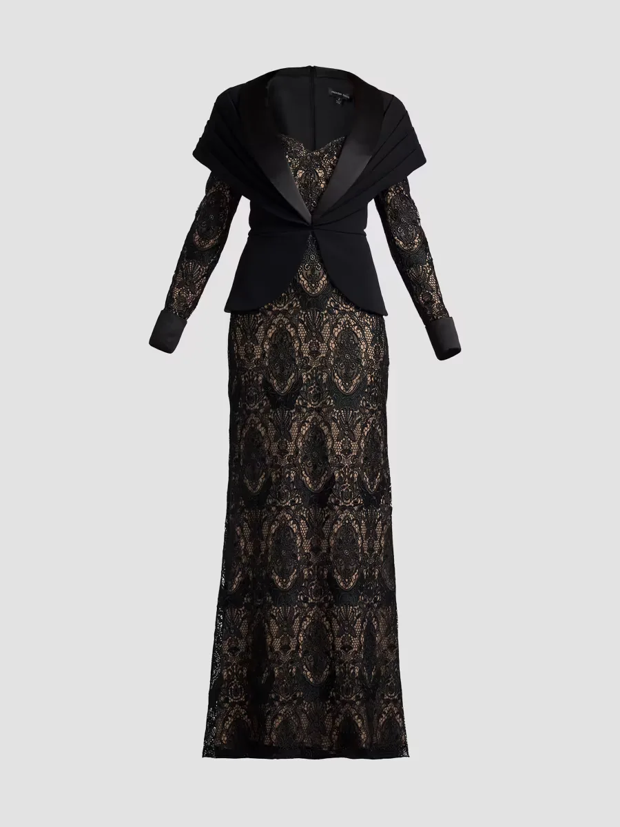Carlotta Lace Illusion Gown by Tadashi