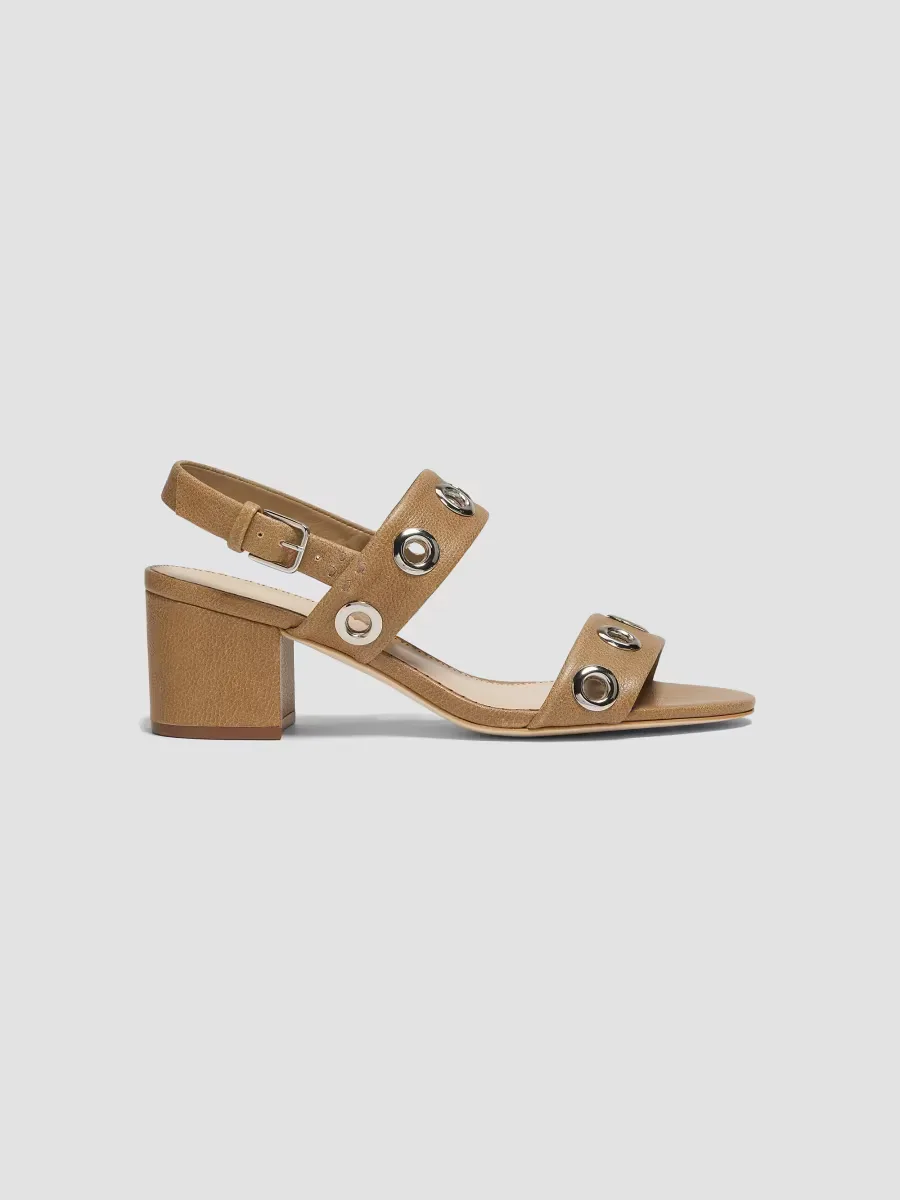 Gemma Grommet Leather Block Sandals