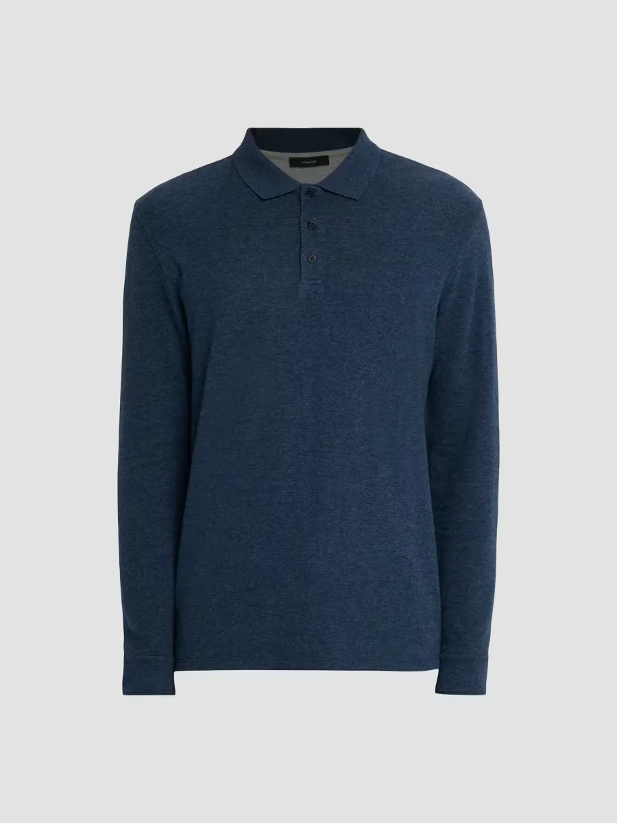 Heathered Double-Face Polo Shirt by Vince