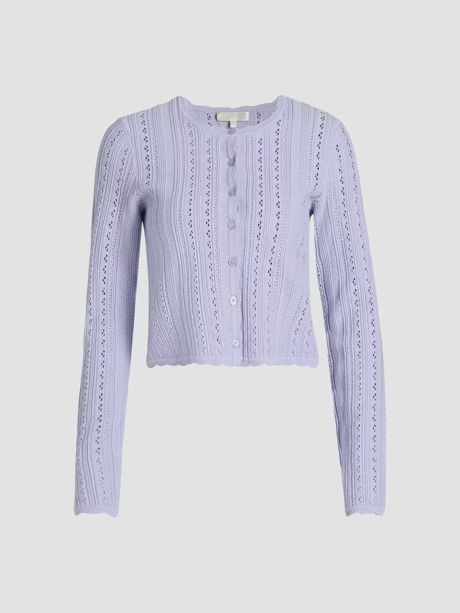 Peridot Scalloped Trim Cardigan