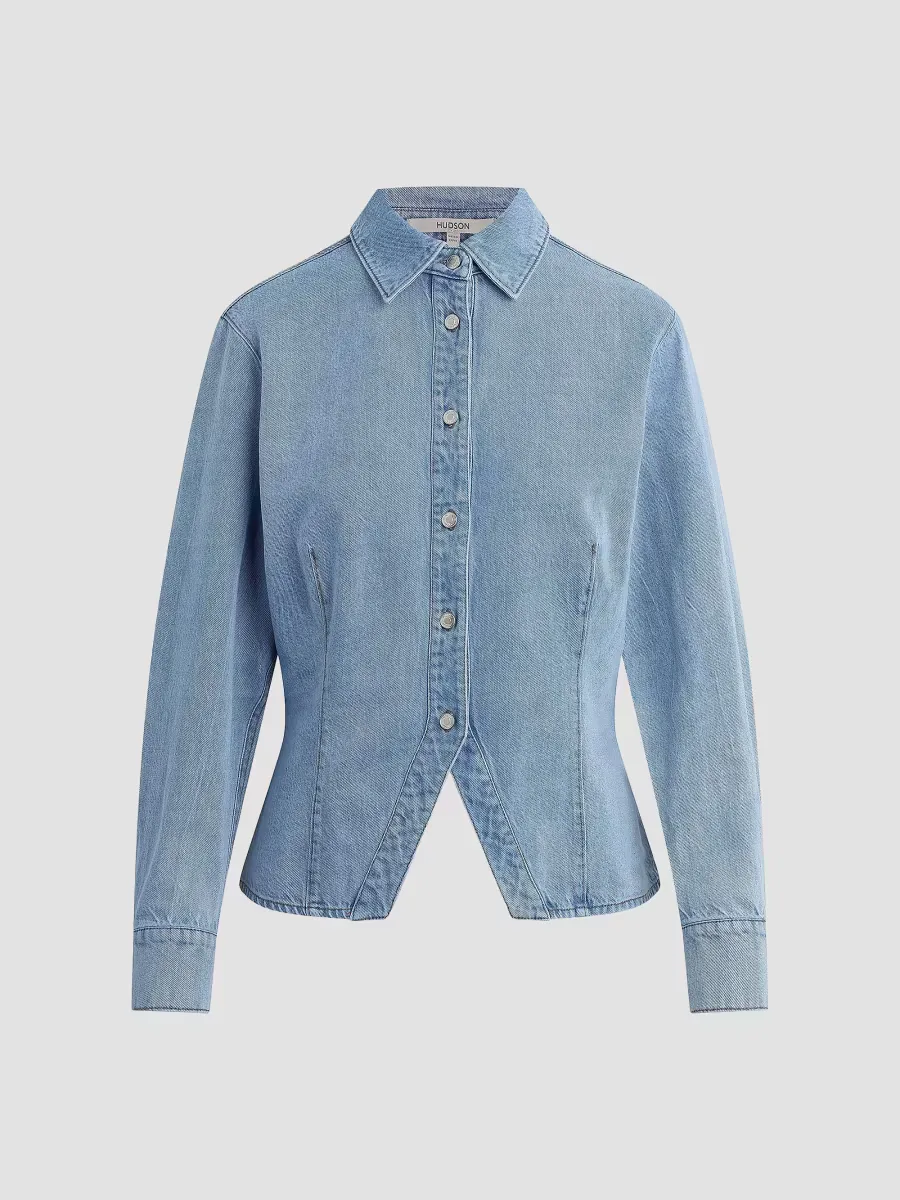 Split Hem Button-Front Denim Shirt by Hudson Jeans