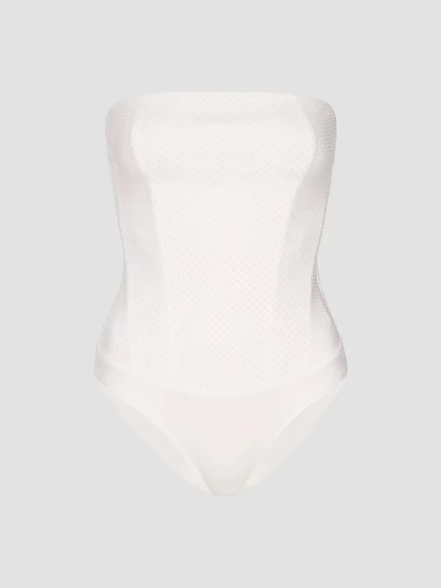 Sculpting Corset Strapless Crystal Bodysuit by GOOD AMERICAN