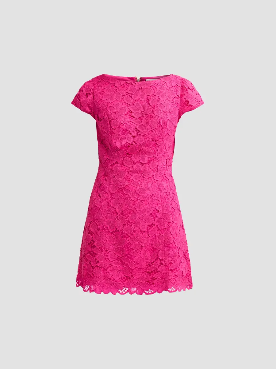 Jules Short-Sleeve Lace Romper by Lilly Pulitzer
