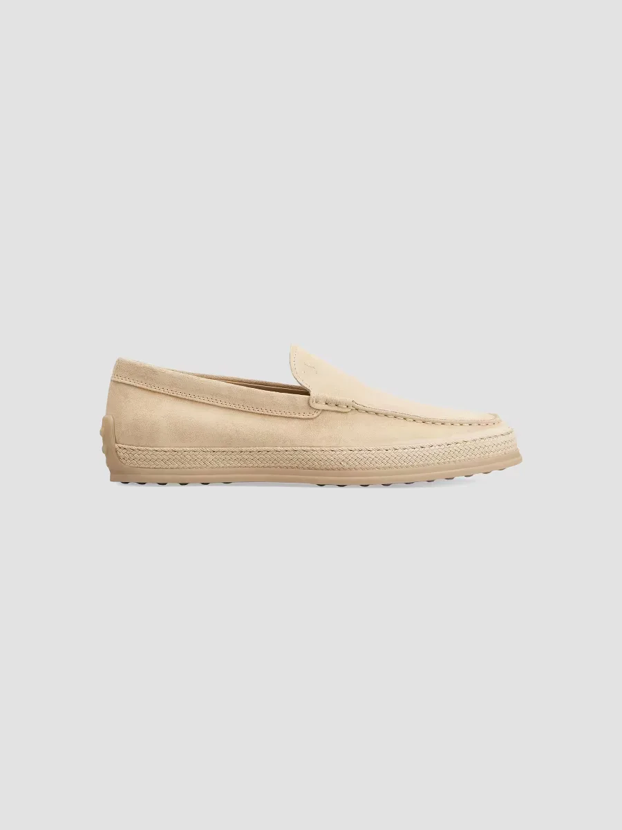 Monogrammed Suede Slip-On Loafers by Tod's