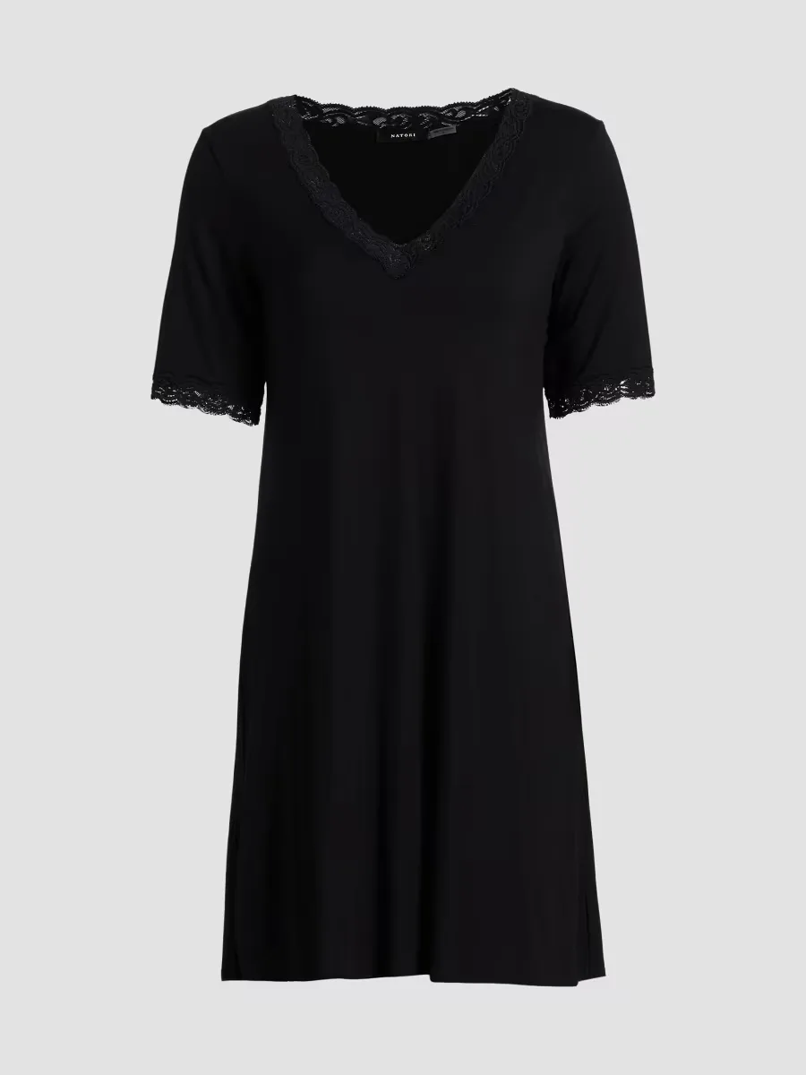 Feathers Essentials Lace-Trim A-Line Minidress by Natori