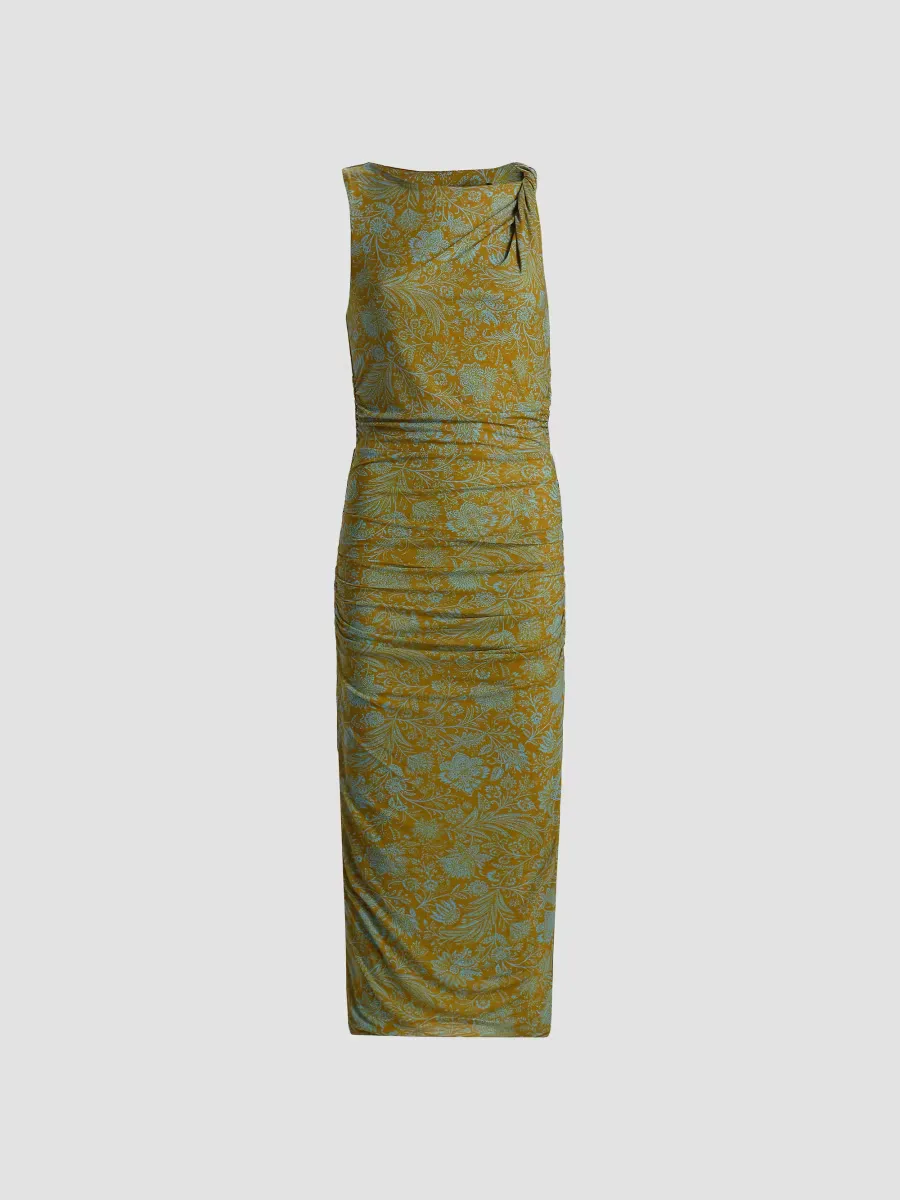 Otessa Printed Ruched Maxi Dress by Veronica Beard