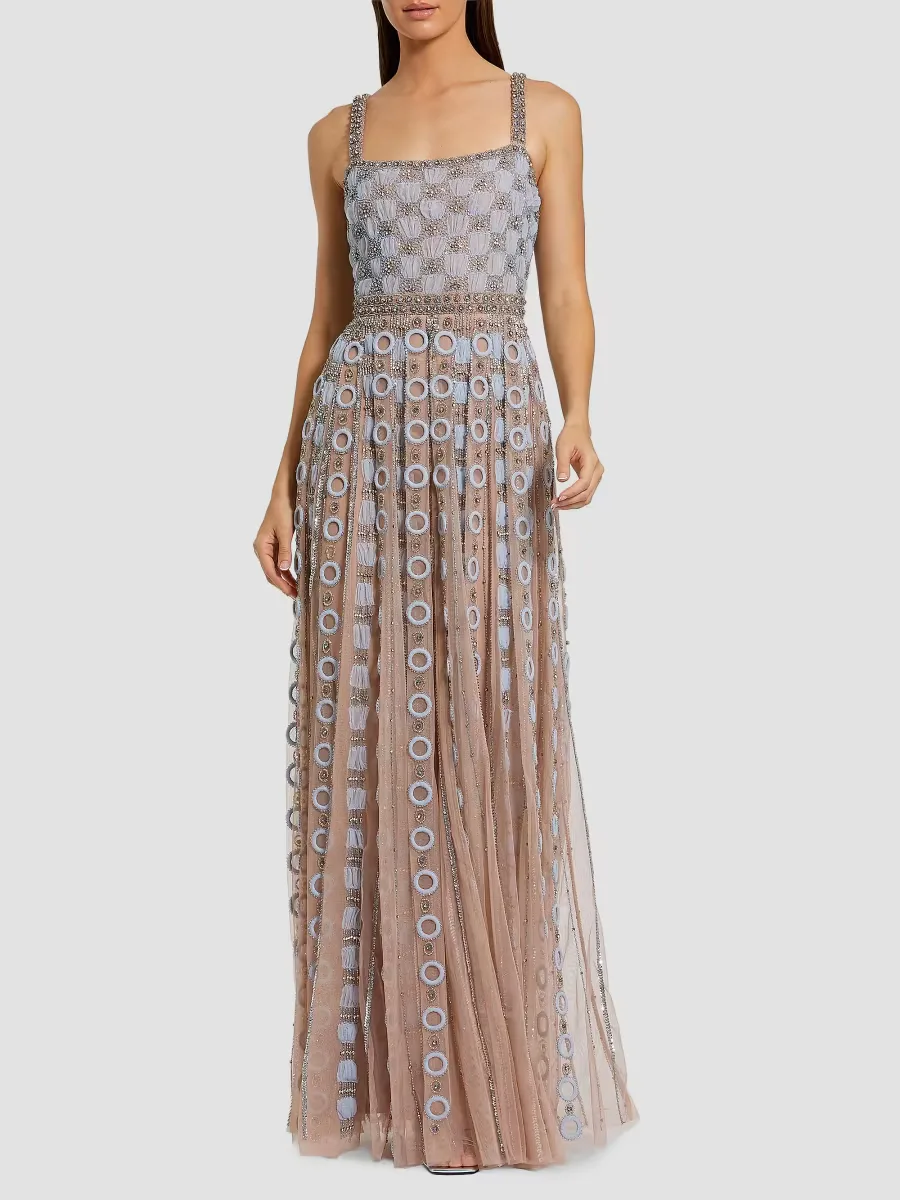 Mac Duggal Embellished Tulle Eyelet A-Line Gown by M.A.C.