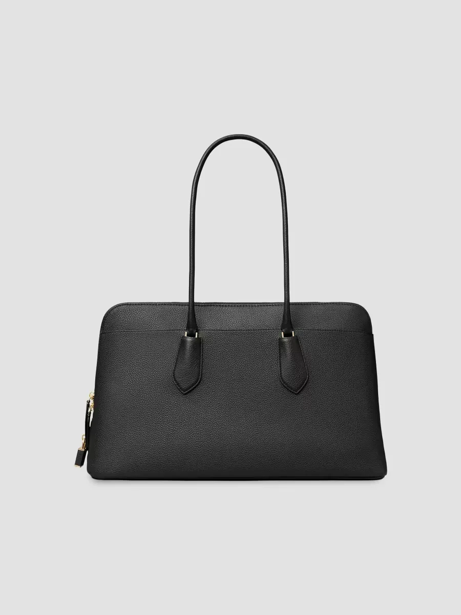 Lock Pebbled Leather Shoulder Bag by Tory Burch