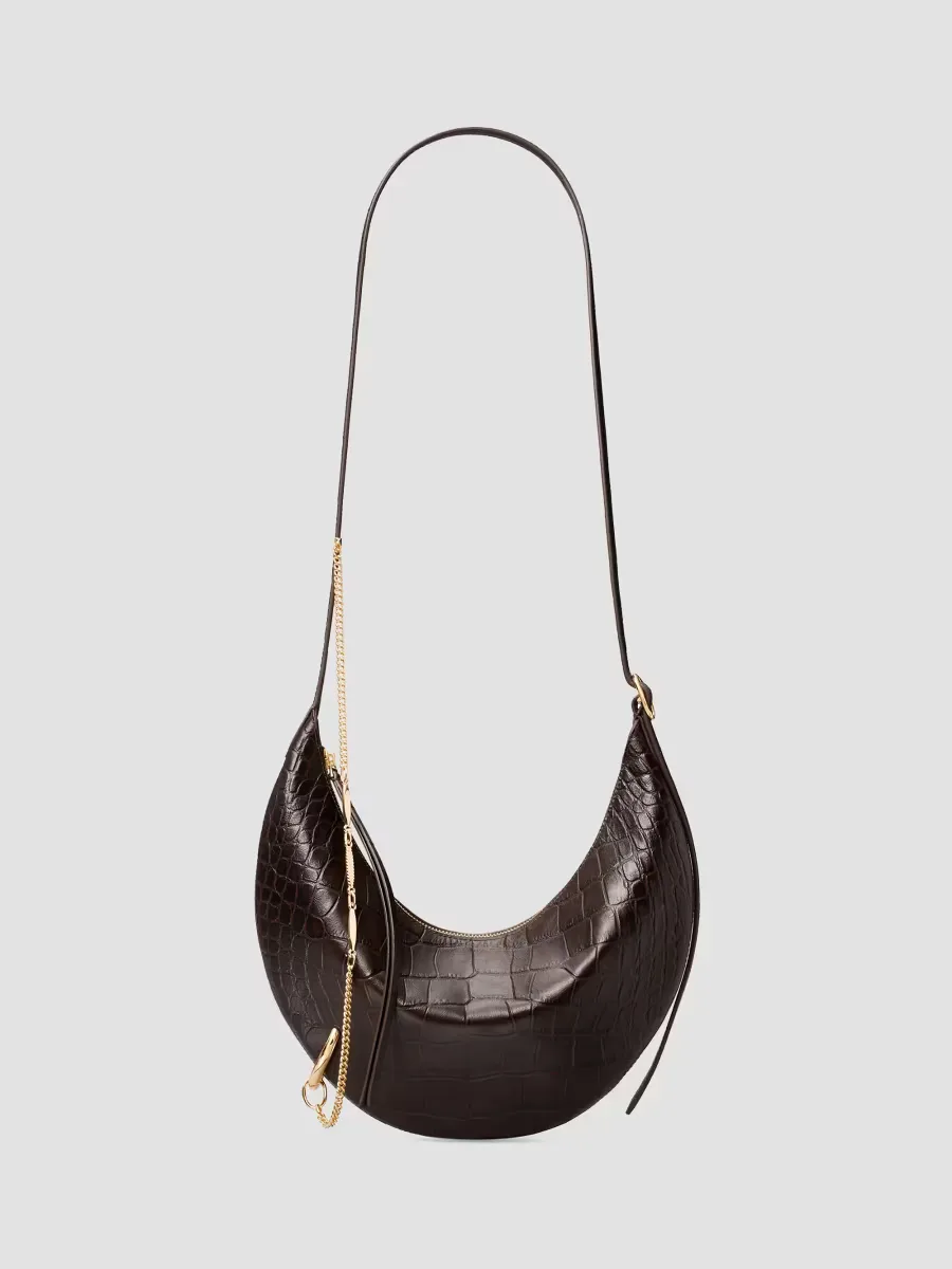 Pierced Croc-Embossed Leather Crossbody Bag by Tory Burch