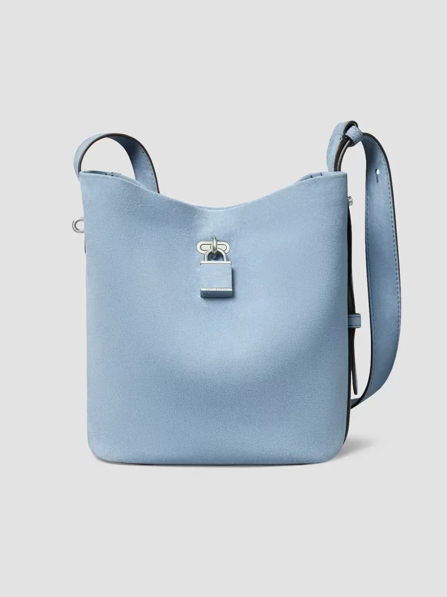 Lock Suede Slim Medium Bucket Bag by Tory Burch