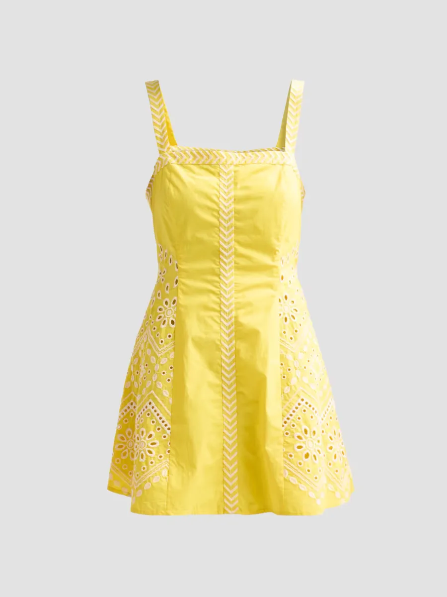 Fawn Eyelet Embroidered Cotton Mini Dress by Ramy Brook