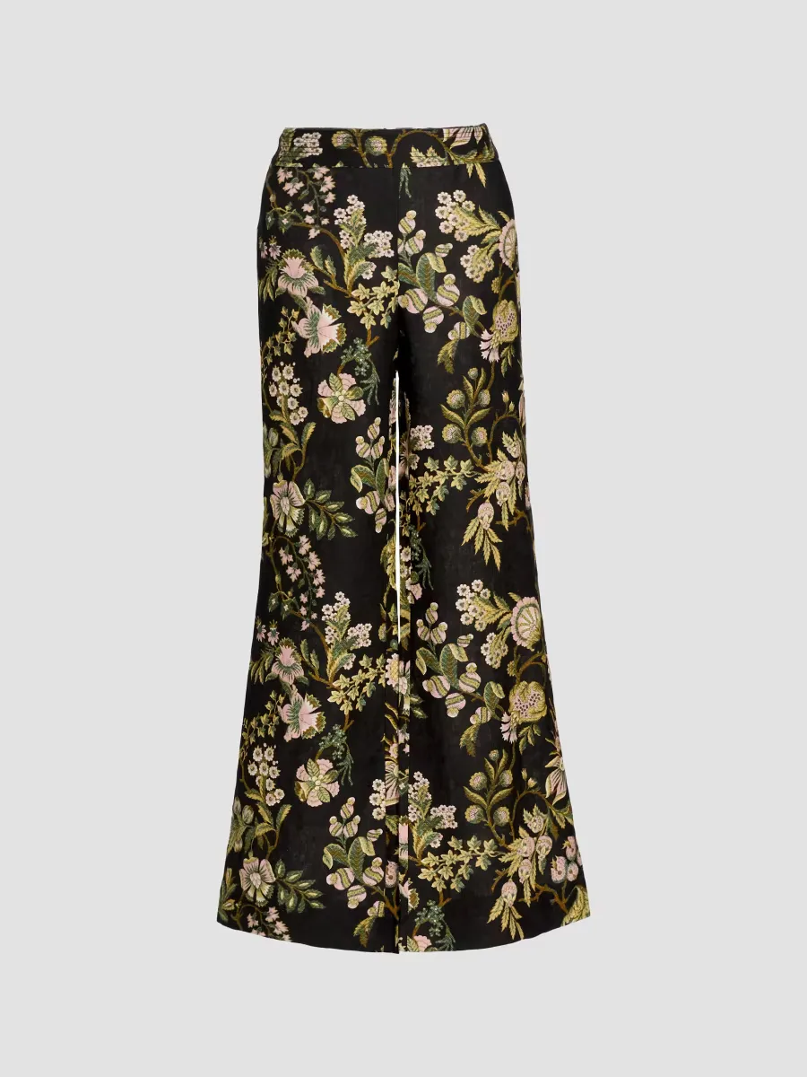 Josephine Floral Linen Palazzo Pants by Cara Cara