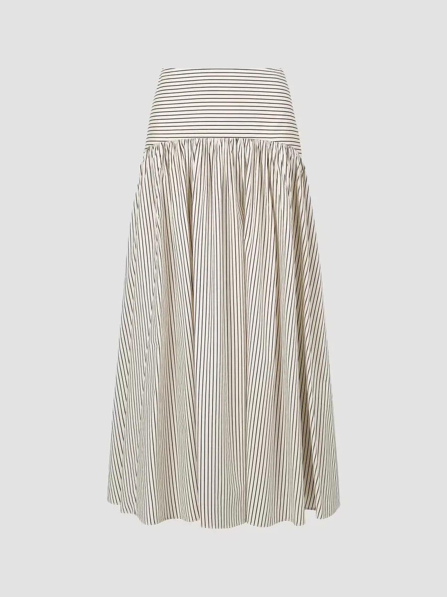 Procide Pinstriped Stretch-Cotton Midi-Skirt