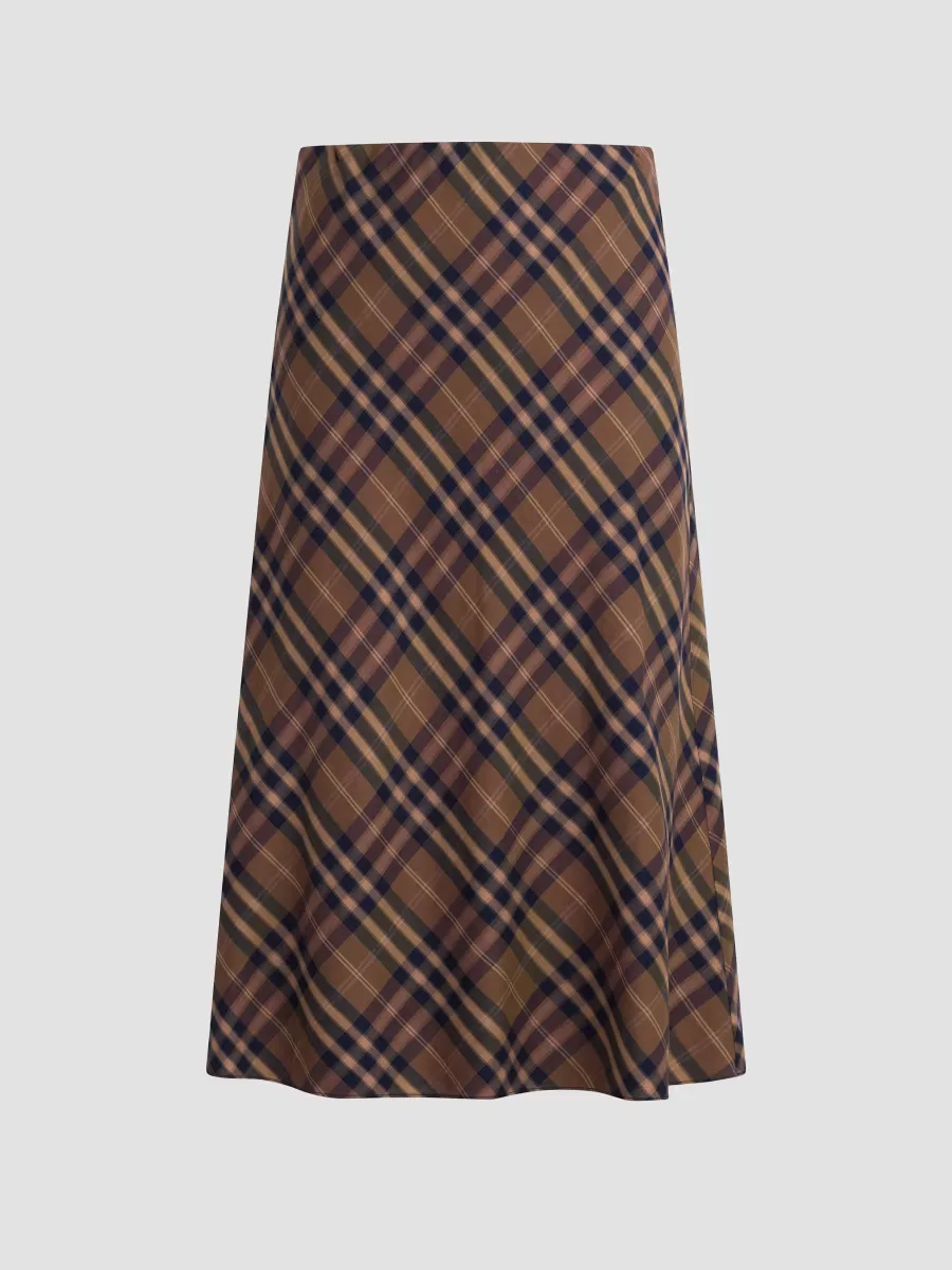 The Ines Plaid Midi Skirt by Joe's Jeans
