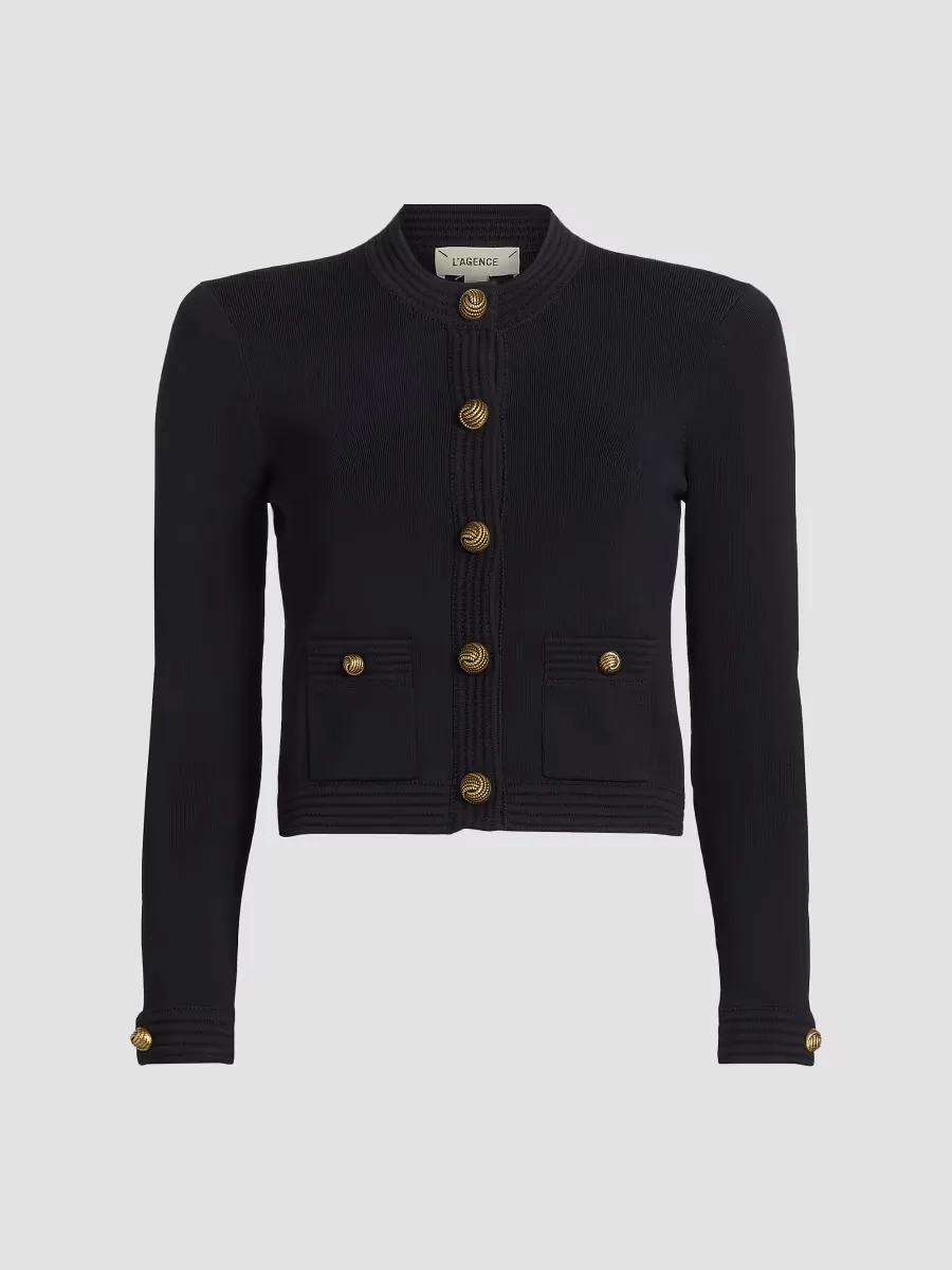 Patsy Crewneck Crop Cardigan by L'AGENCE