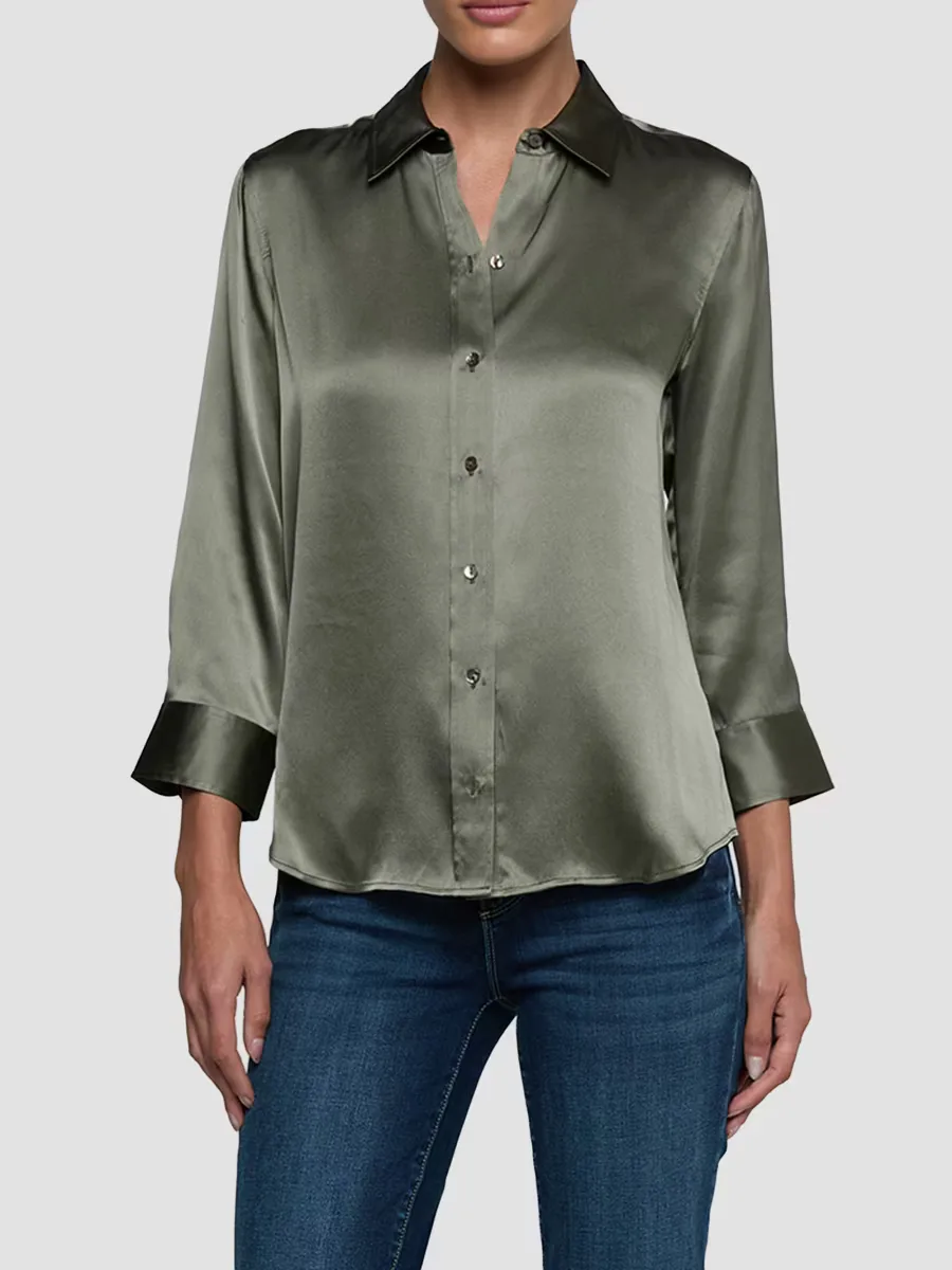 Dani Silk Three-Quarter-Length Sleeve Blouse by L'AGENCE