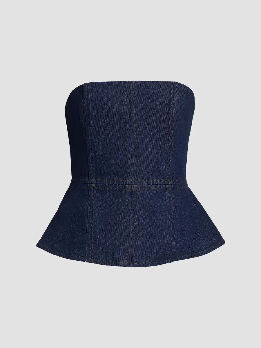 Isabella Denim Strapless Top by rag & bone