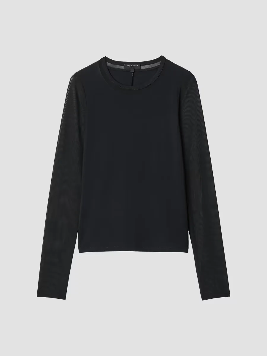 Luca Jersey-Mesh Long-Sleeve Top by rag & bone