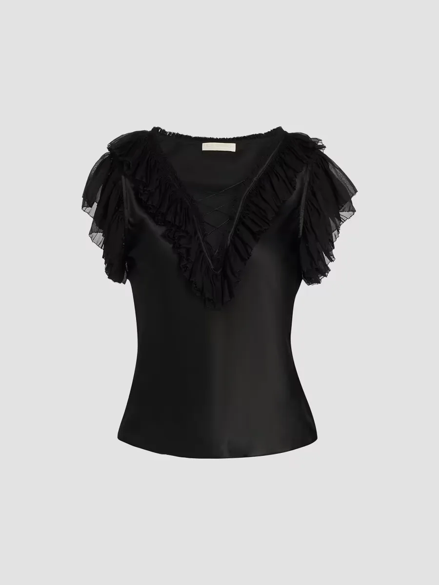 Ilyana Ruffled Silk Top