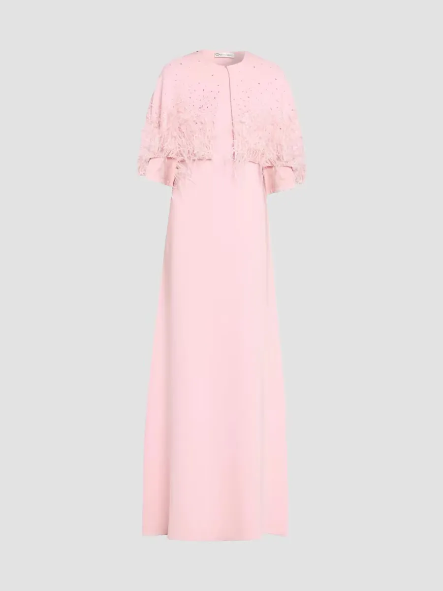 Two-Piece Embellished Stretch-Silk Caftan & Capelet by Oscar de la Renta