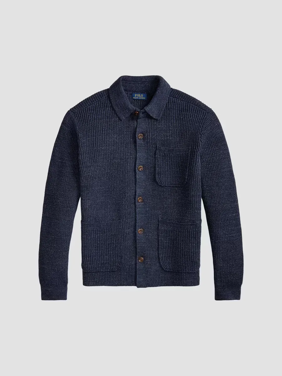 Marl Collared Cardigan Sweater by Polo Ralph Lauren