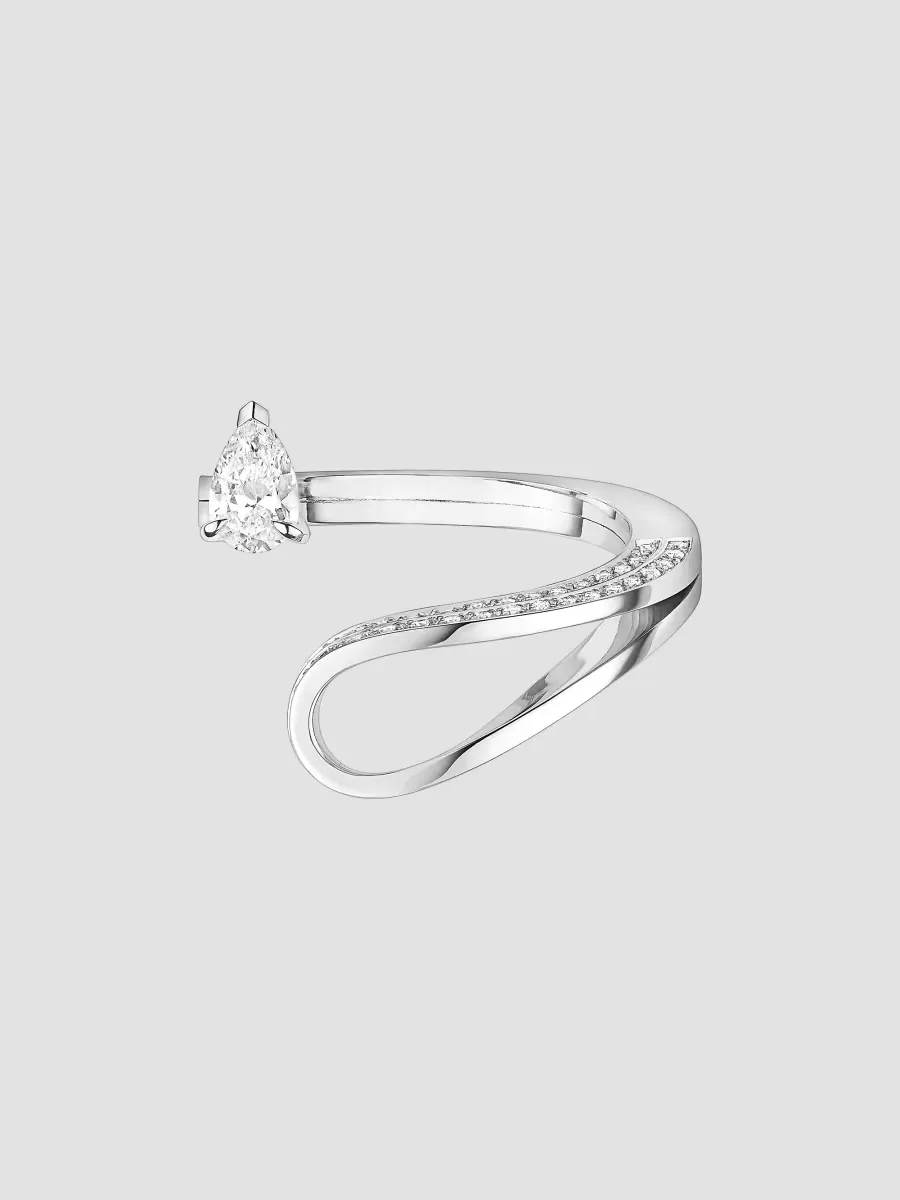 Serti Invers 18K White Gold & Diamond Open Ring by Repossi