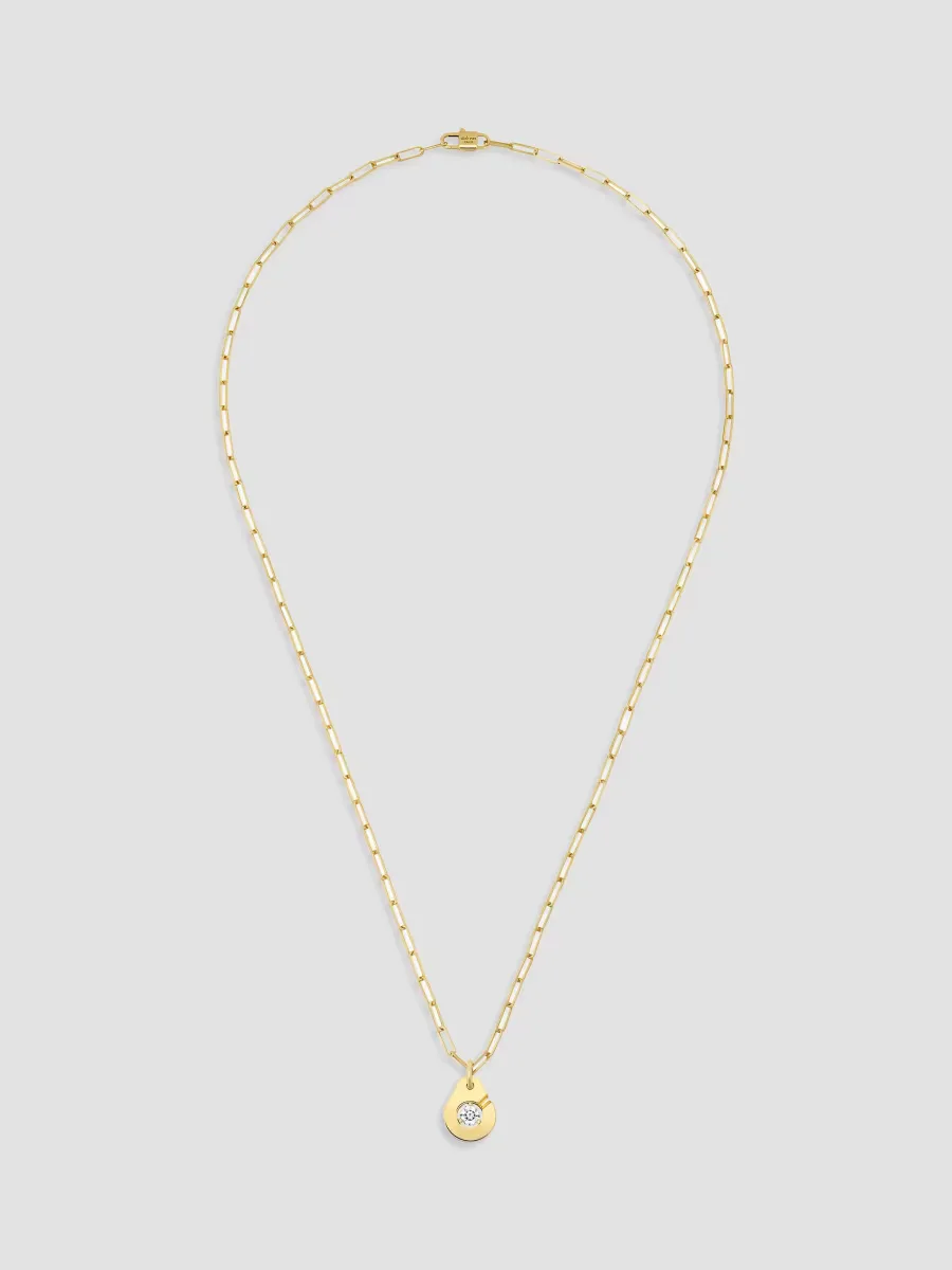 Menottes Dinh Van R10 18K Yellow Gold & Diamond Handcuff Pendant Necklace by dinh van