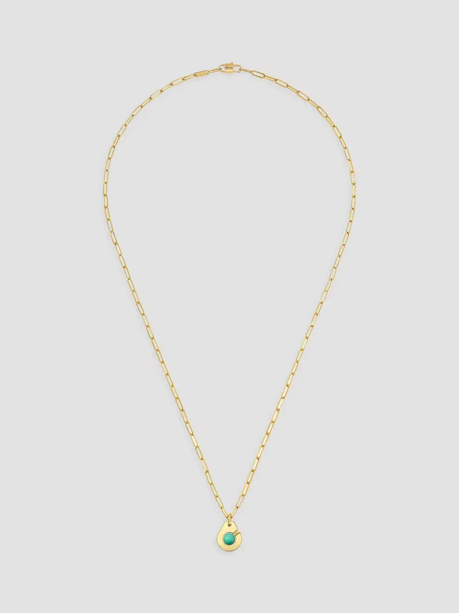 Menottes Dinh Van R10 18K Yellow Gold & Gemstone Handcuff Pendant Necklace