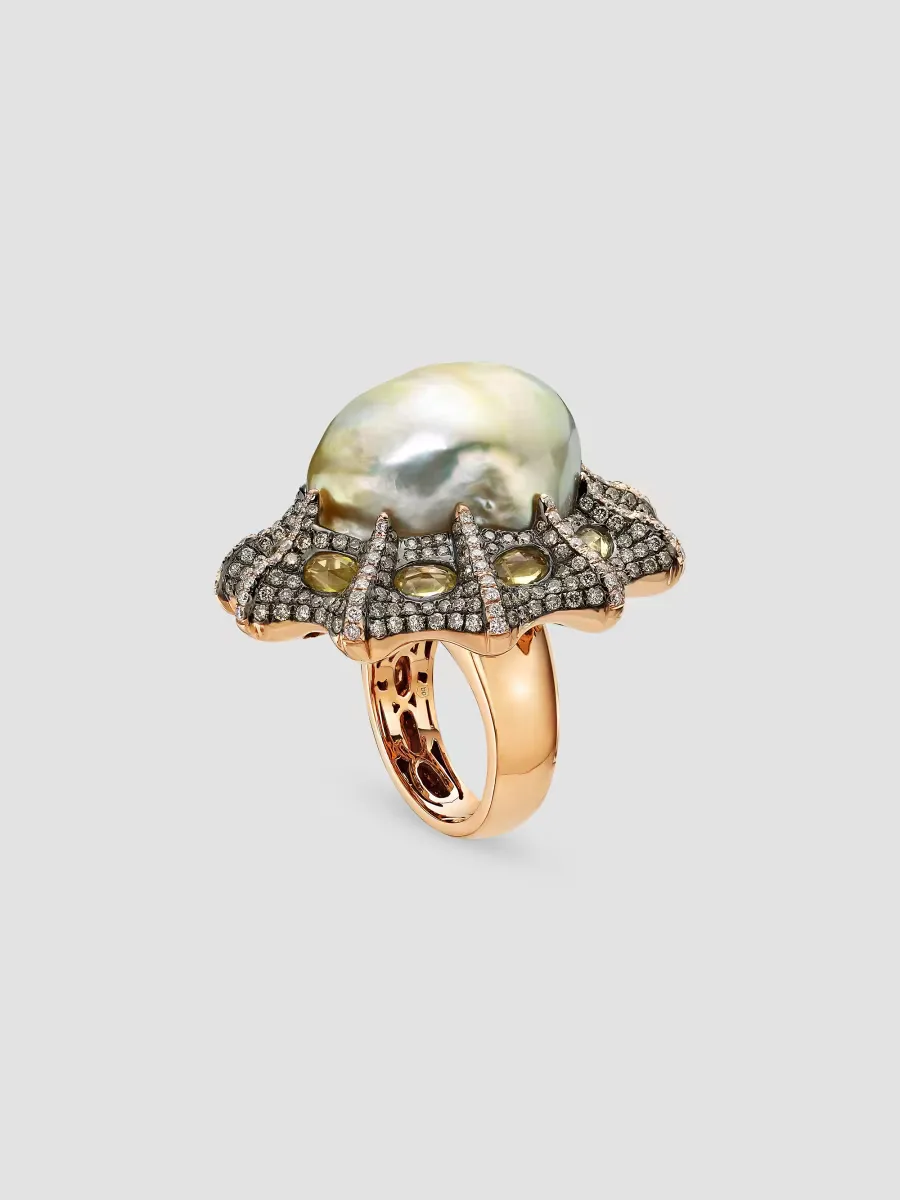 18K Rose Gold & Multi-Stone Ring by BELPEARL