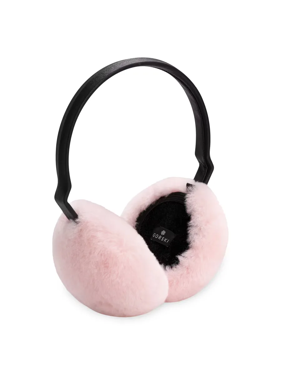 Select Shearling Lamb Earmuffs with Leather Frame by Gorski