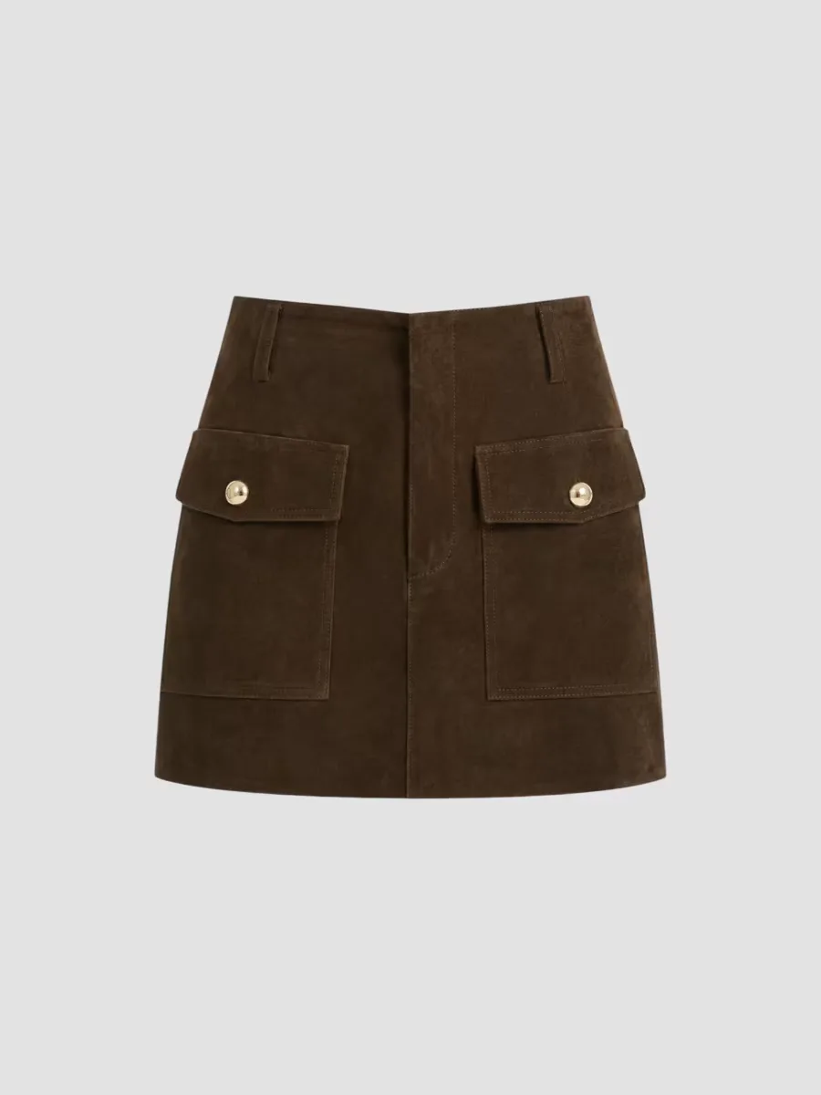 Kasia Suede Cargo Mini Skirt by Lamarque