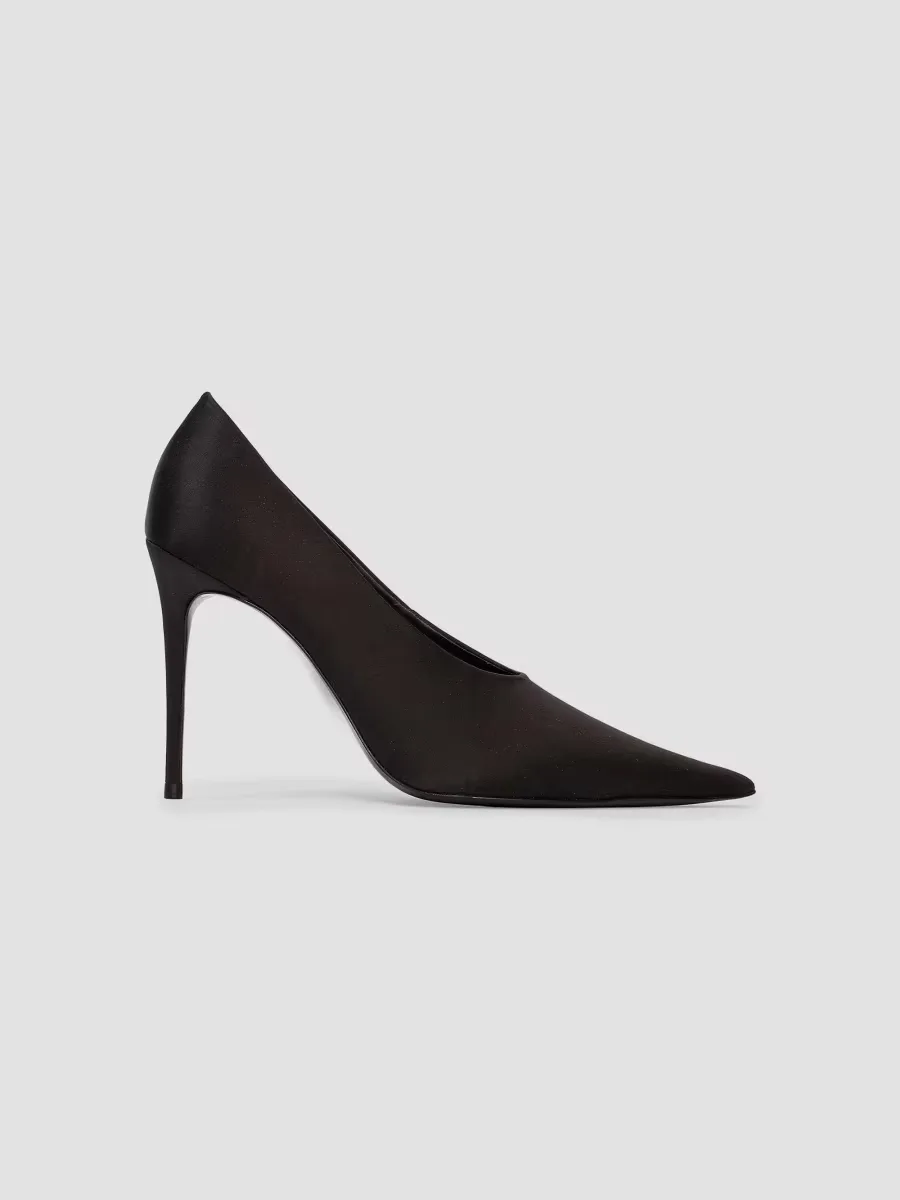 Jona 100MM Satin Pumps by Black Suede Studio