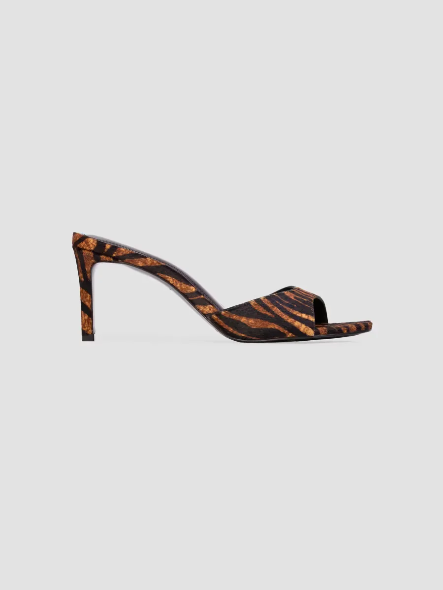 Freddie 70MM Pony Hair Mules by Black Suede Studio