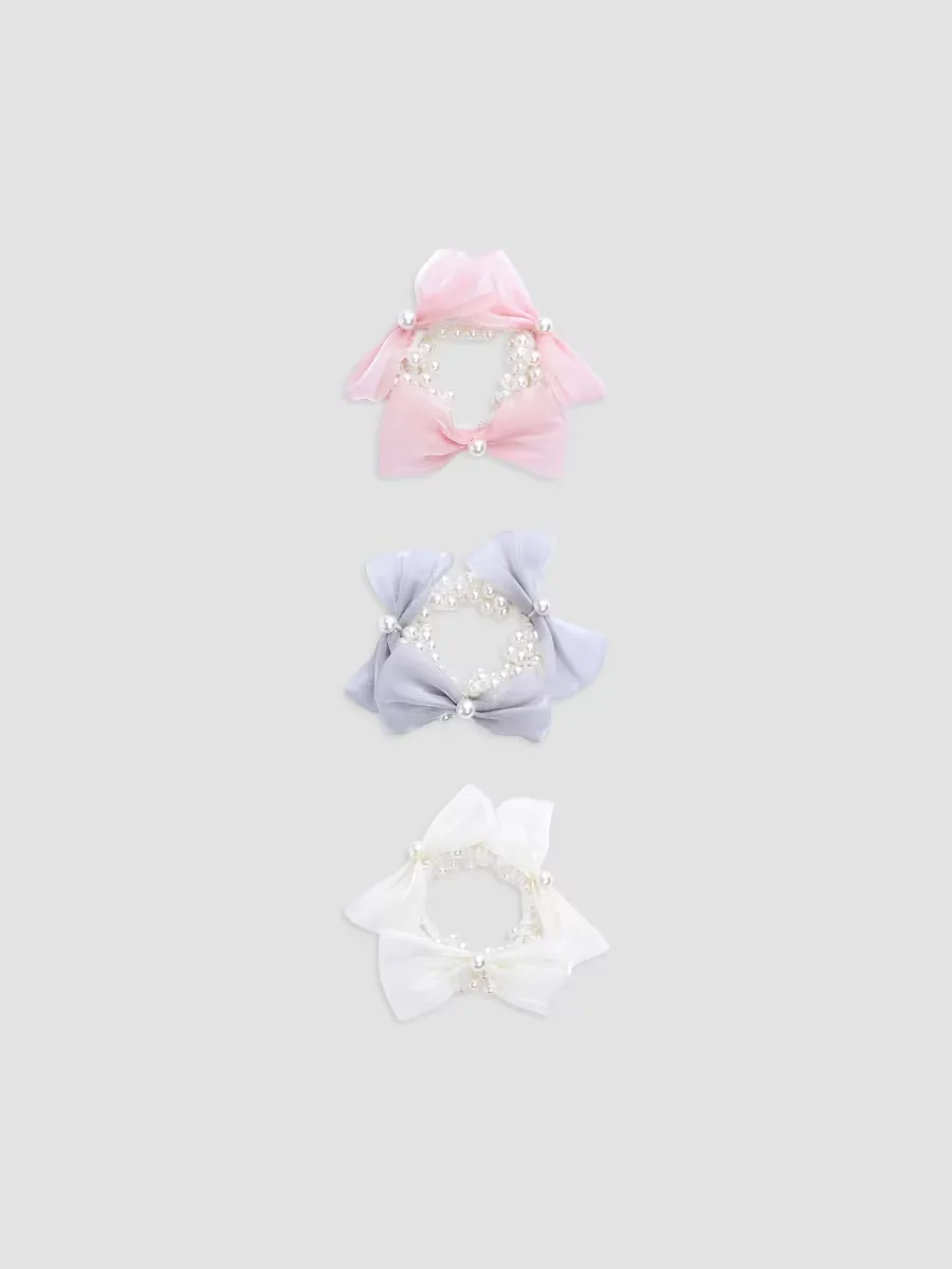 Pearl Bow Scrunchie Set by Mimi Tutu