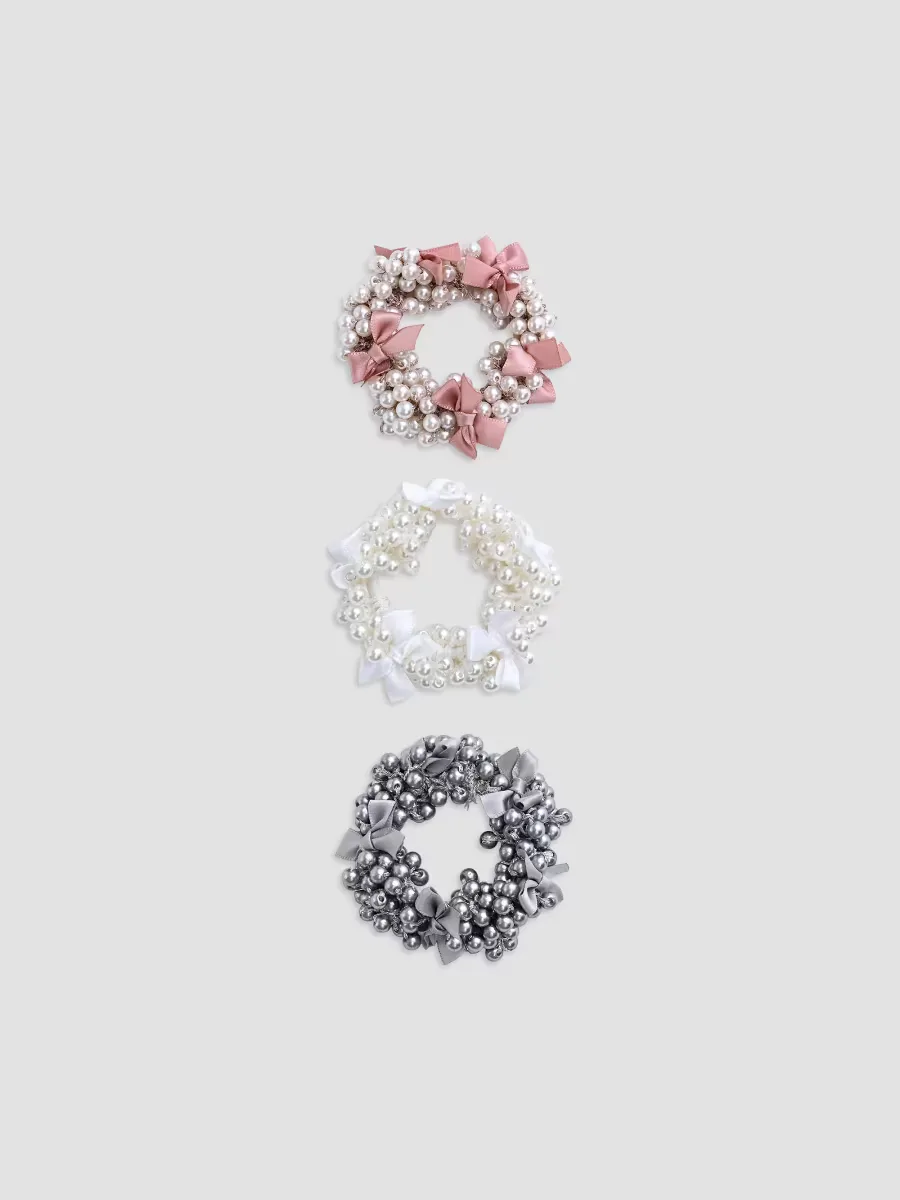 Beaded Bow Scrunchie Set by Mimi Tutu
