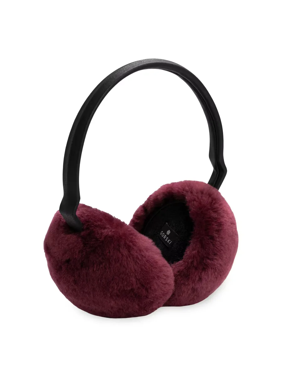 Select Shearling Lamb Earmuffs with Leather Frame