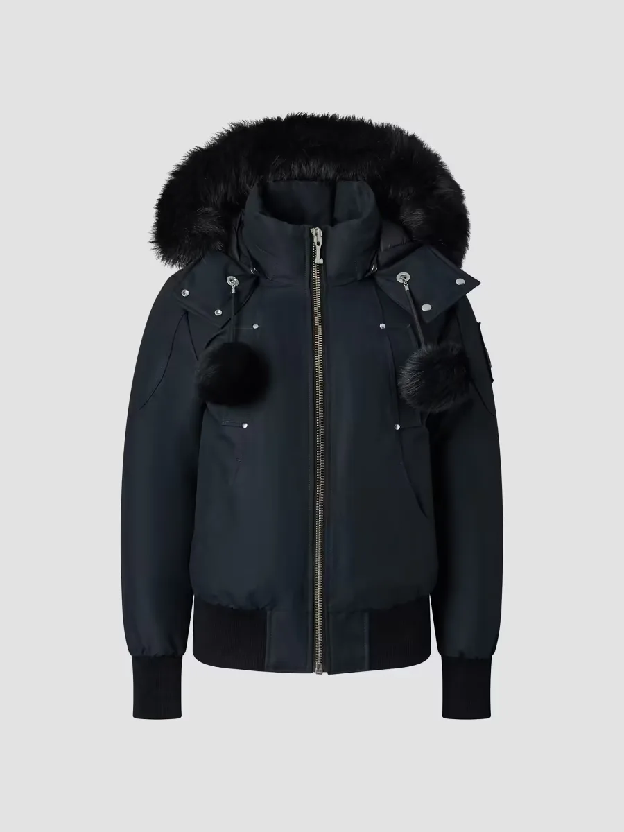 Debbie Shearling-Trim Down Bomber Jacket by Moose Knuckles