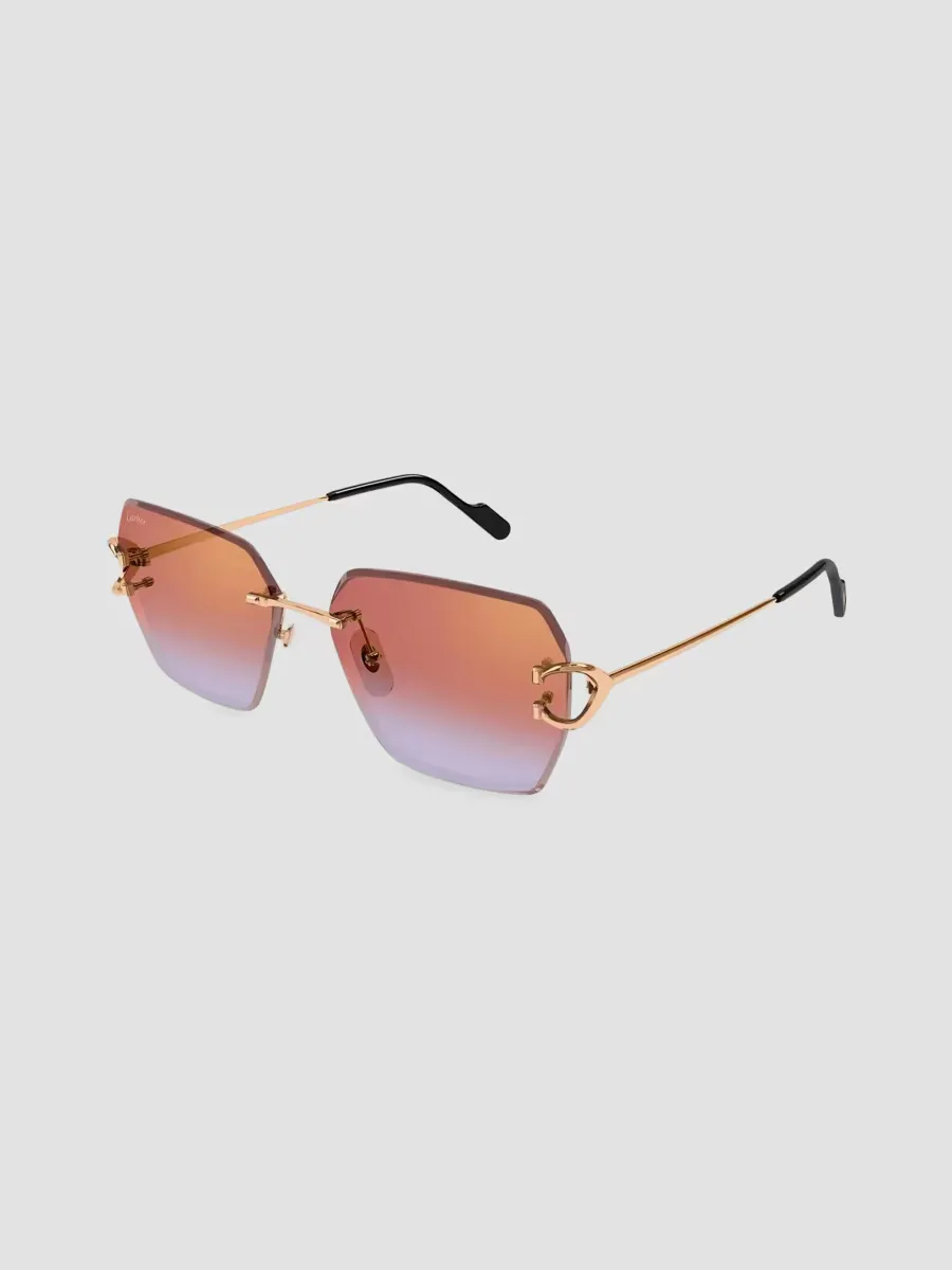 Motifs De Cartier 58MM Platinum-Plated Butterfly Sunglasses