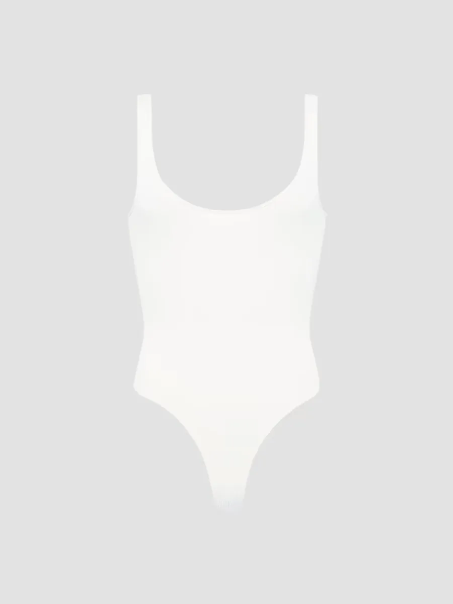 Nica Scoopneck Rib-Knit Bodysuit