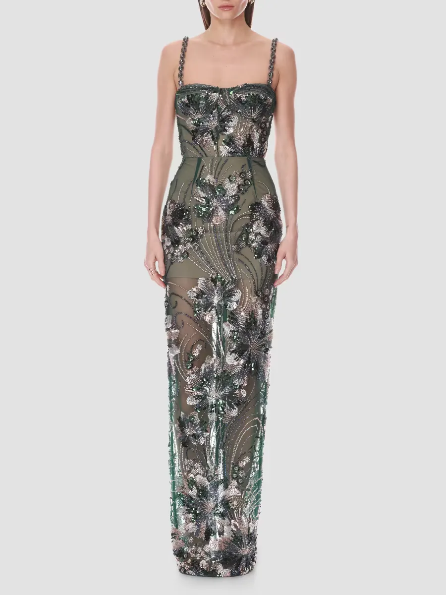 Embellished Sweetheart Maxi Dress by Bronx Banco