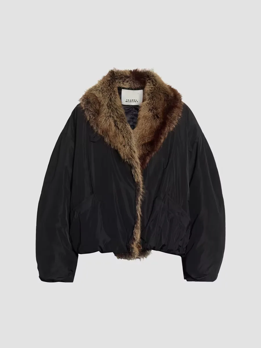 Charone Faux-Fur Trim Jacket by Isabel Marant