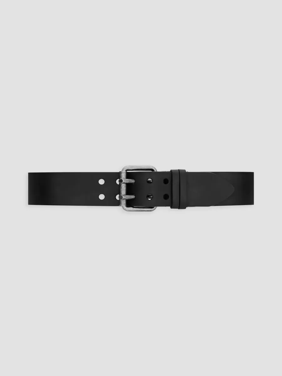 Motorcycle Belt in Leather by Saint Laurent