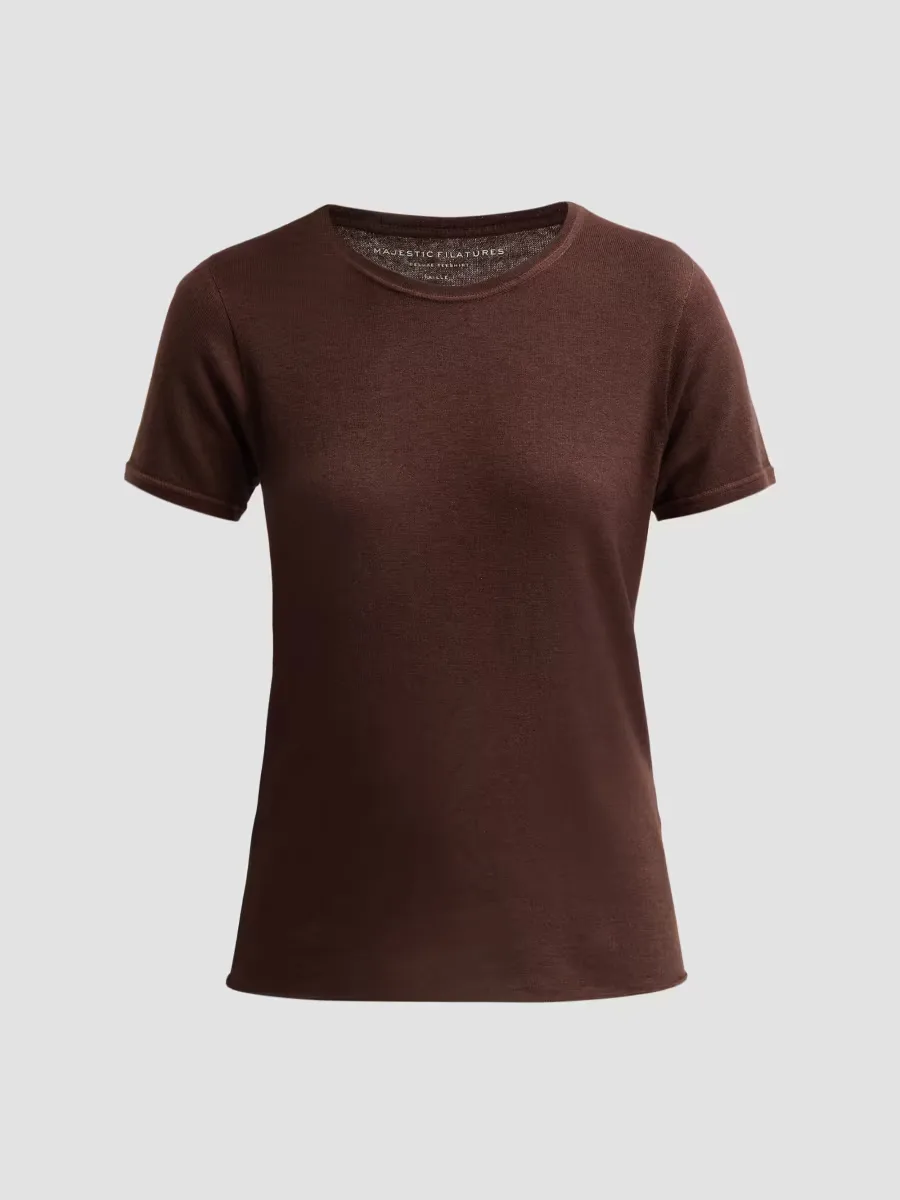 Washable Cashmere Crewneck T-Shirt by Majestic