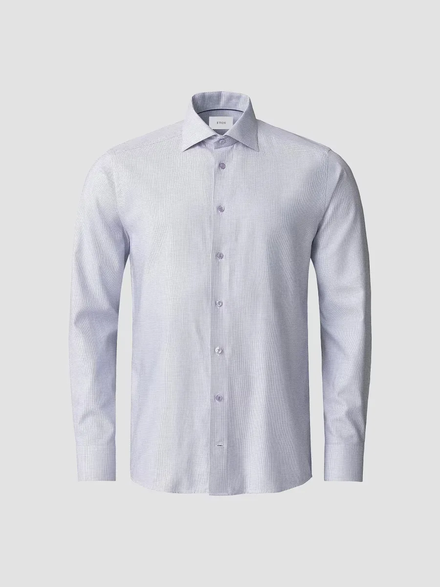 Slim-Fit Semi Solid Button-Front Shirt by Eton