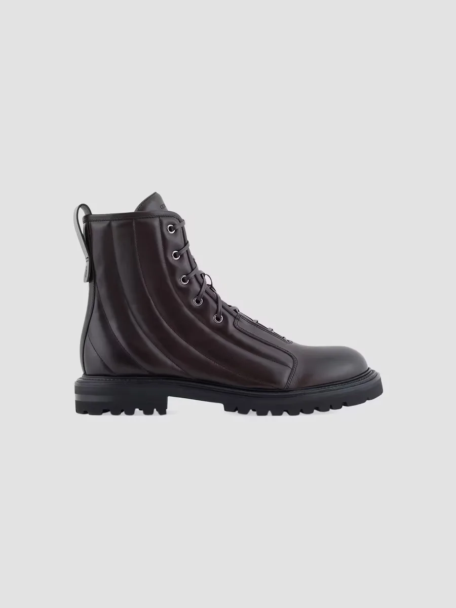 Giorgio Armani Quilted Leather Combat Boots by Armani