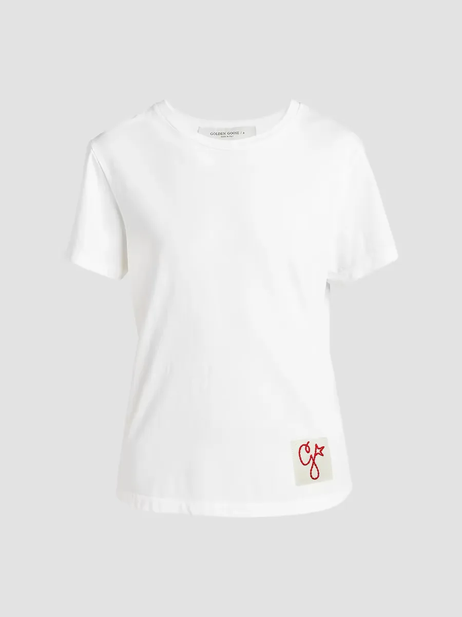Golden Distressed Cotton T-Shirt