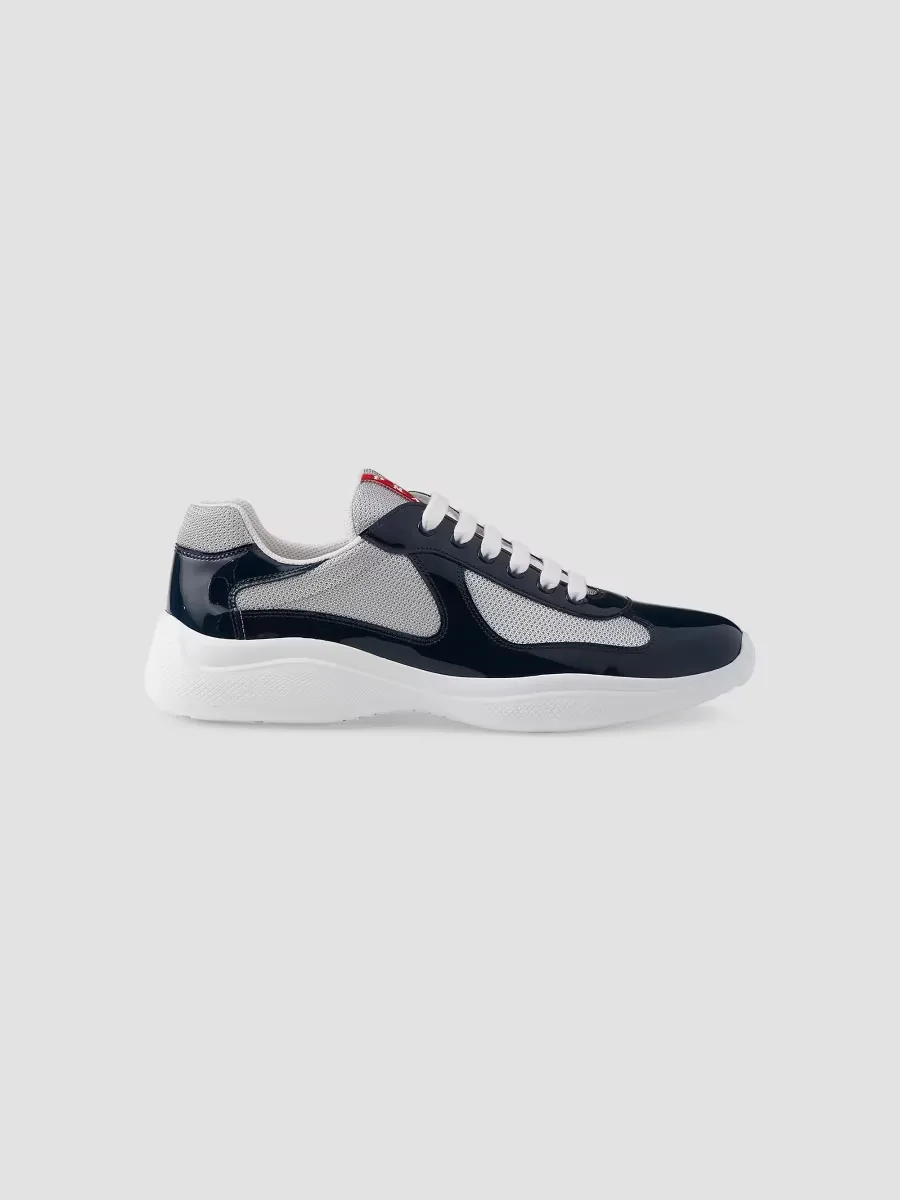 Prada Patent Leather and Technical Fabric Americas Cup Sneakers