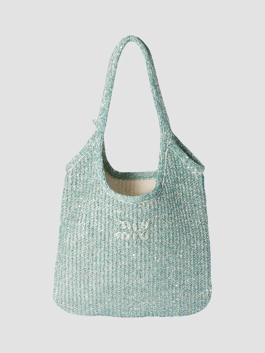Ivy Sequin Mesh Shoulder Bag by Miu Miu