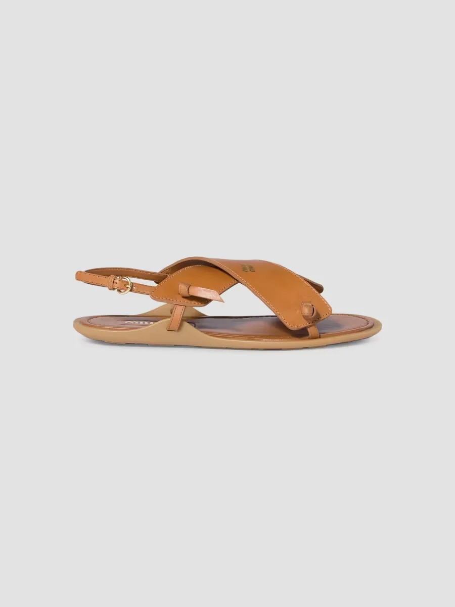 Leather Sandals by Miu Miu